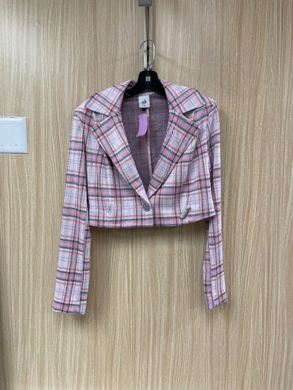 Cabi pink plaid blazer size small
